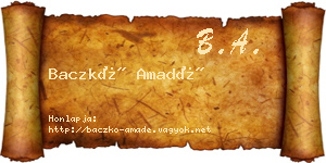 Baczkó Amadé névjegykártya